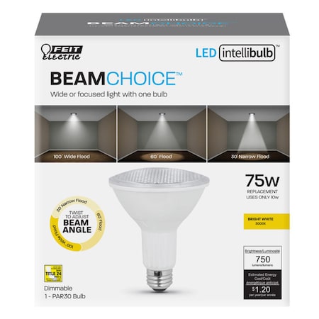 Feit Electric Feit PAR30 E26 (Medium) LED Bulb Bright White 75 Watt Equivalence 1 pk PAR30L/ADJ930CA